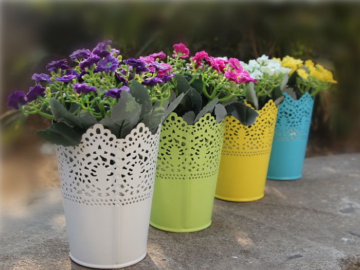 chậu thiếc cắm hoa